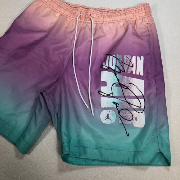 Jordan DNA Pool Shorts Mens S 29 Purple Mesh Liner Drawstring Multicolor Rainbow - Picture 4 of 13